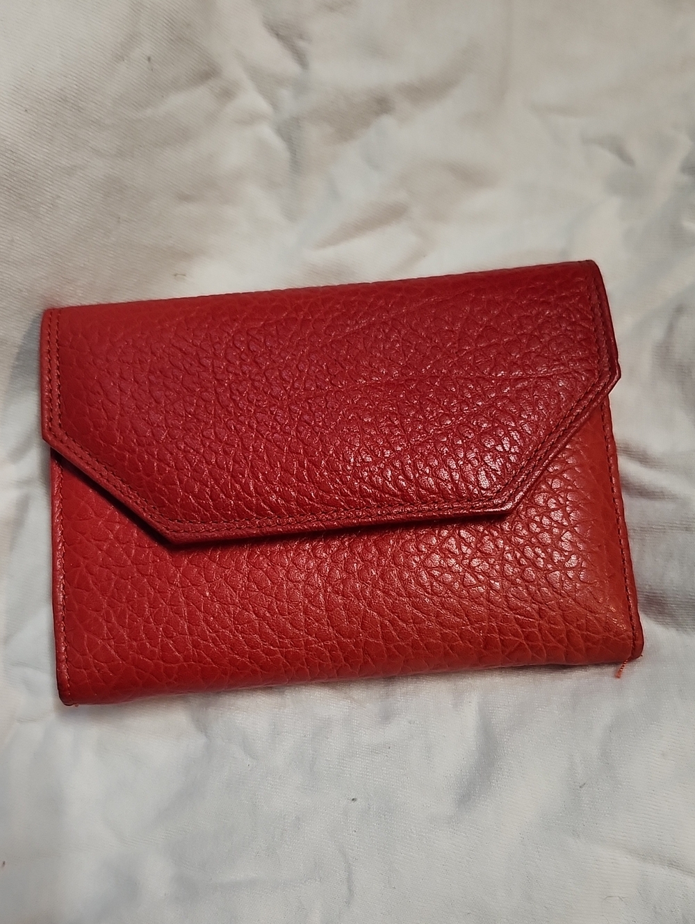 mundi Red Pebbled Envelope Wallet